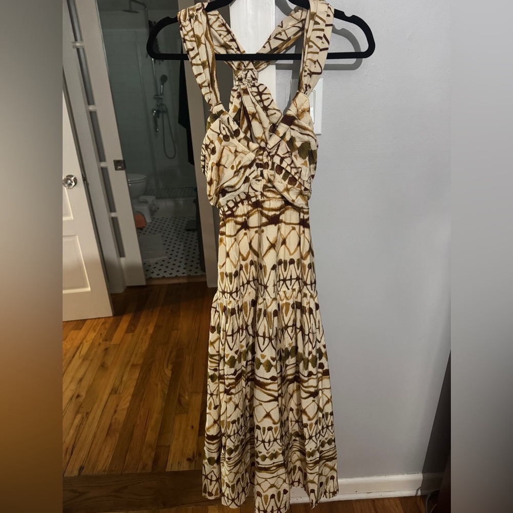 Elegant Brown Patterned Women's Dress